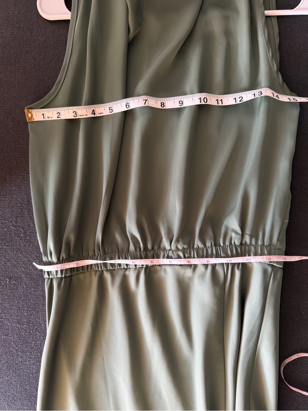 Olive Green Sleeveless Women's Dress, Size Medium - Picture 4 of 6